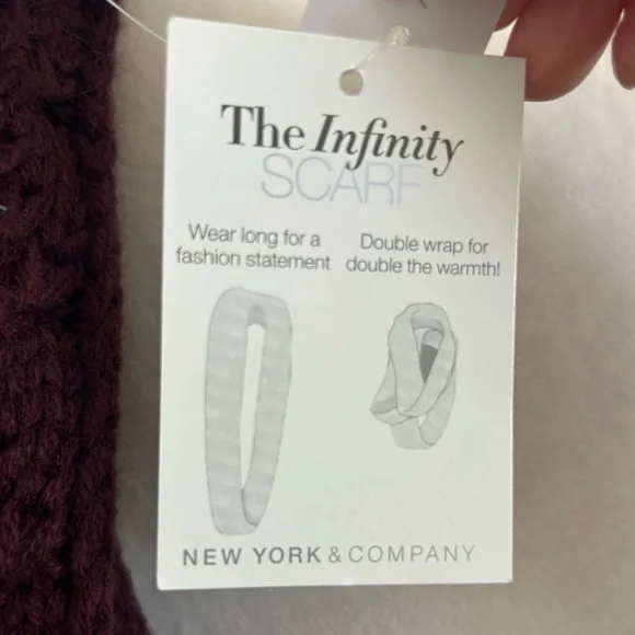 New York & Company Burgundy Knit Scarf - Picture 4 of 4